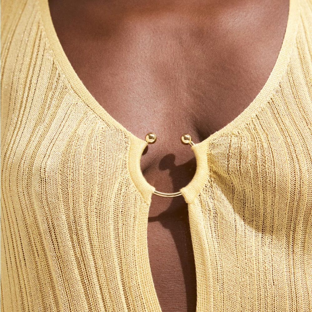 H&M Rib Knit Yellow Beach Dress - Picture 2 of 6